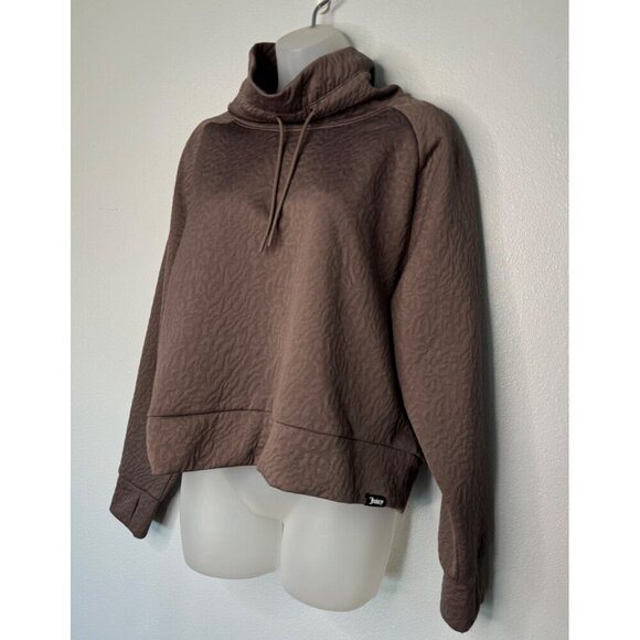Juicy Couture Sport Cropped Quilt Top High Neck SZ XL Gym Mauve Taupe NEW - Picture 2 of 11
